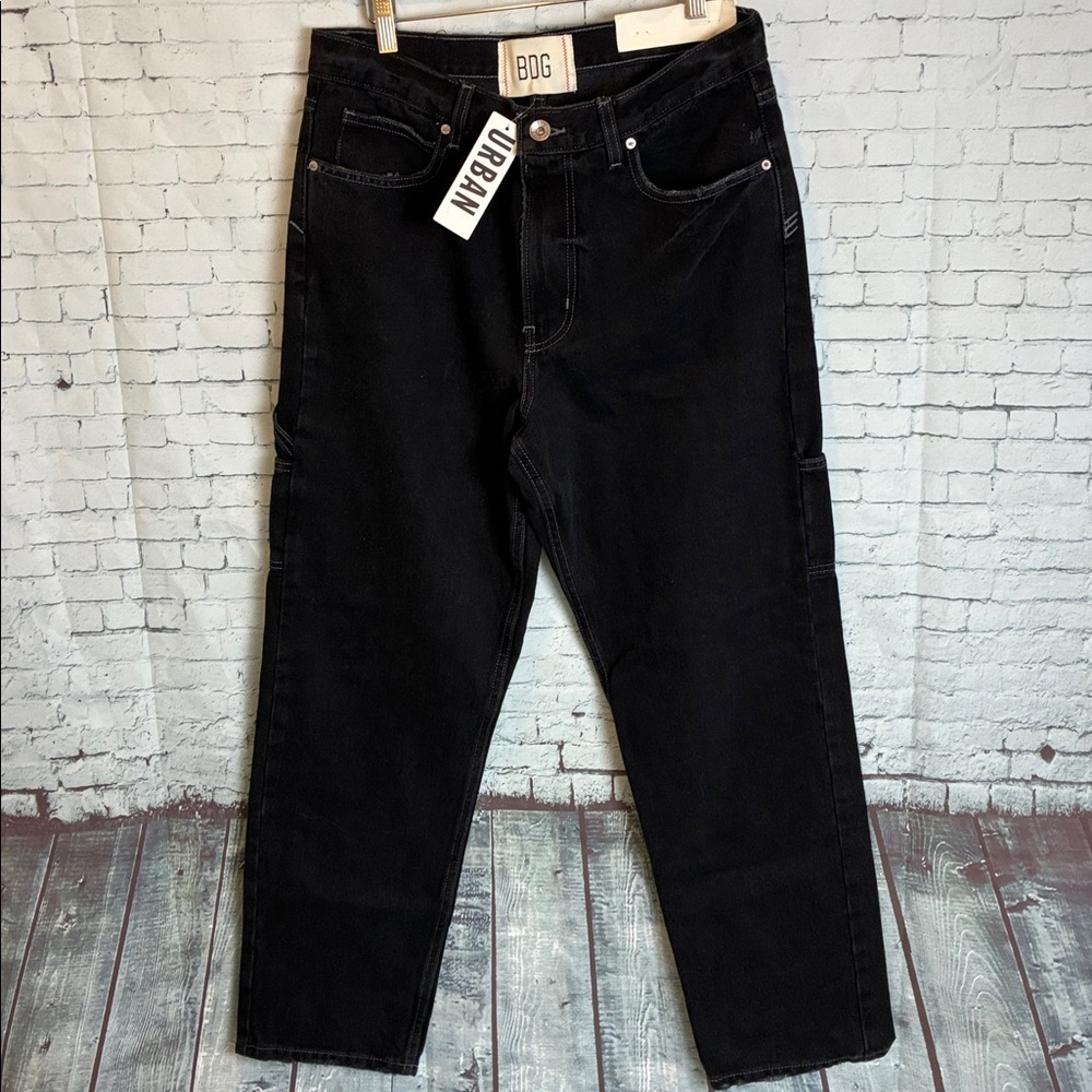 Urban Outfitters BDG NWT Straight Fit Utility Work Jean Black 33/32 Carpenter